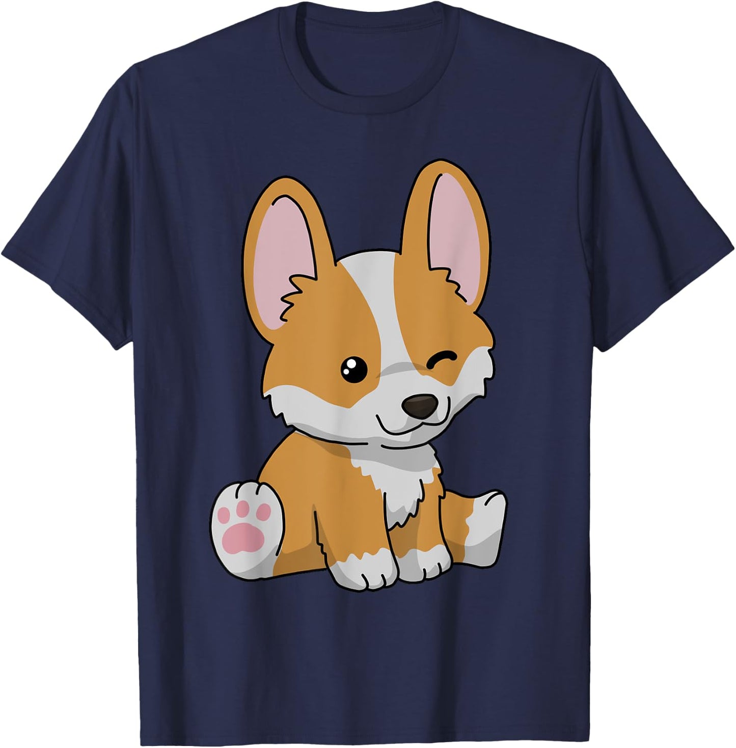 Corgi Gifts For Kids & Adults Black Classic Fit Short Sleeve & Men T-Shirt - T-Shirt | Navy
