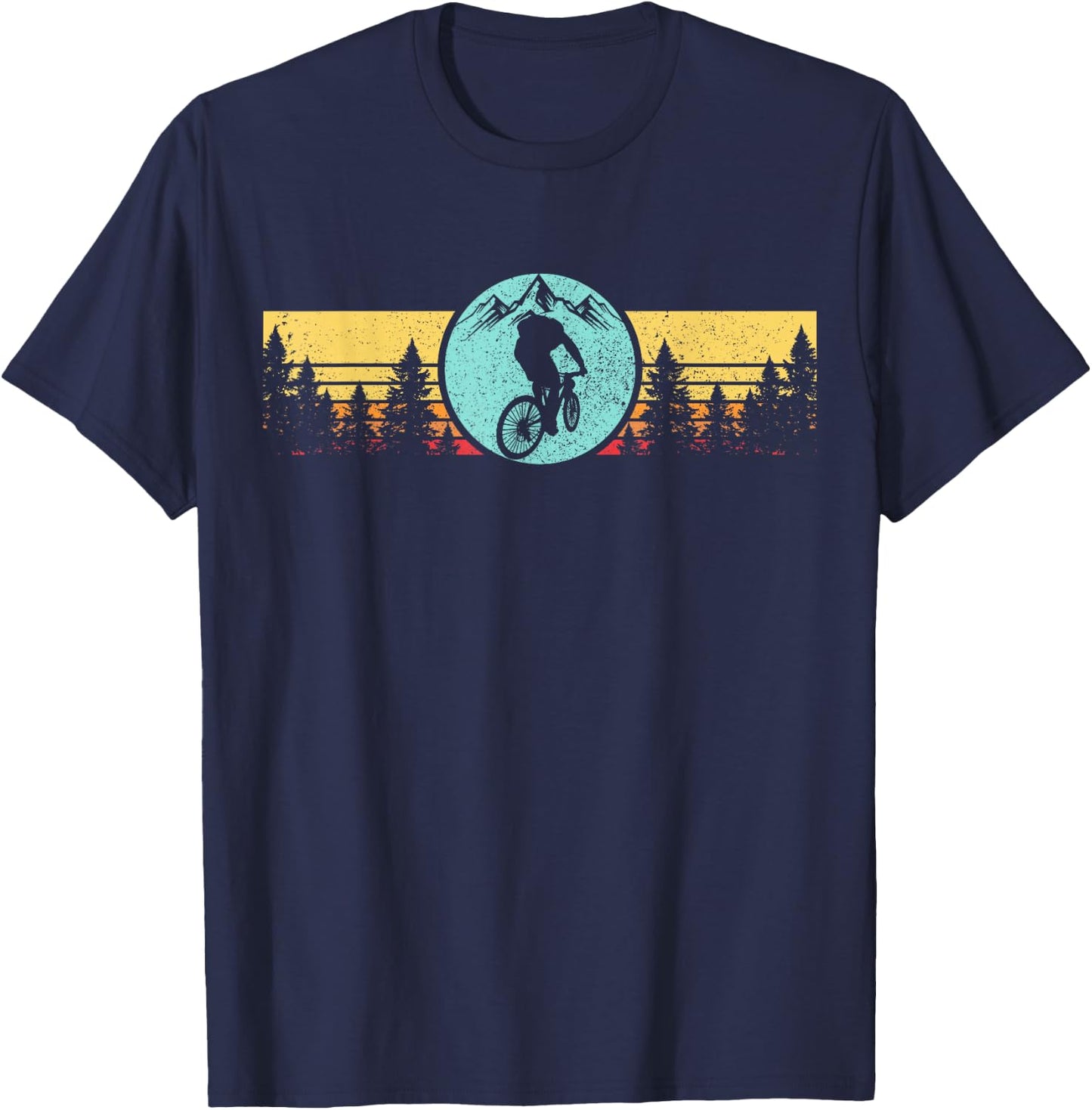 Mountain Bike Vintage Retro MTB Biking Cycling Nature T-Shirt - T-Shirt | Navy
