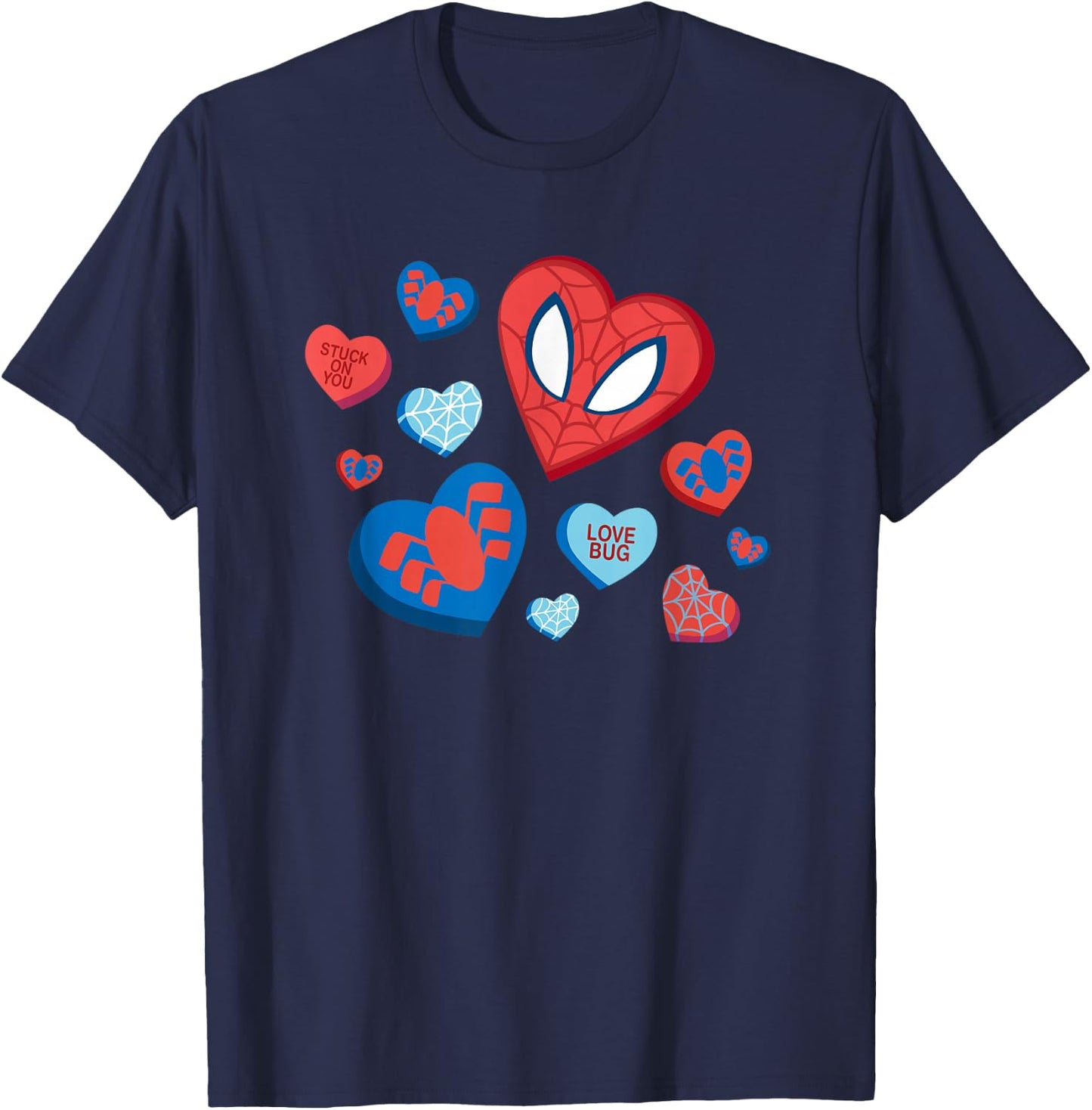 Marvel Spider-Man Spidey Hearts Valentine's Day T-Shirt - T-Shirt | Navy
