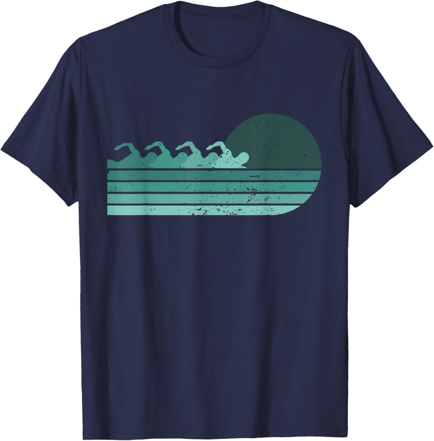 Funny Retro Swimming Swimmer Sports Coach Athlete T-Shirt - T-Shirt | Navy