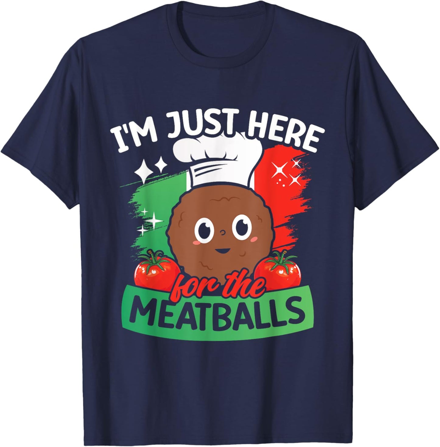 Funny Meatballs Italian Food T-Shirt - T-Shirt | Navy