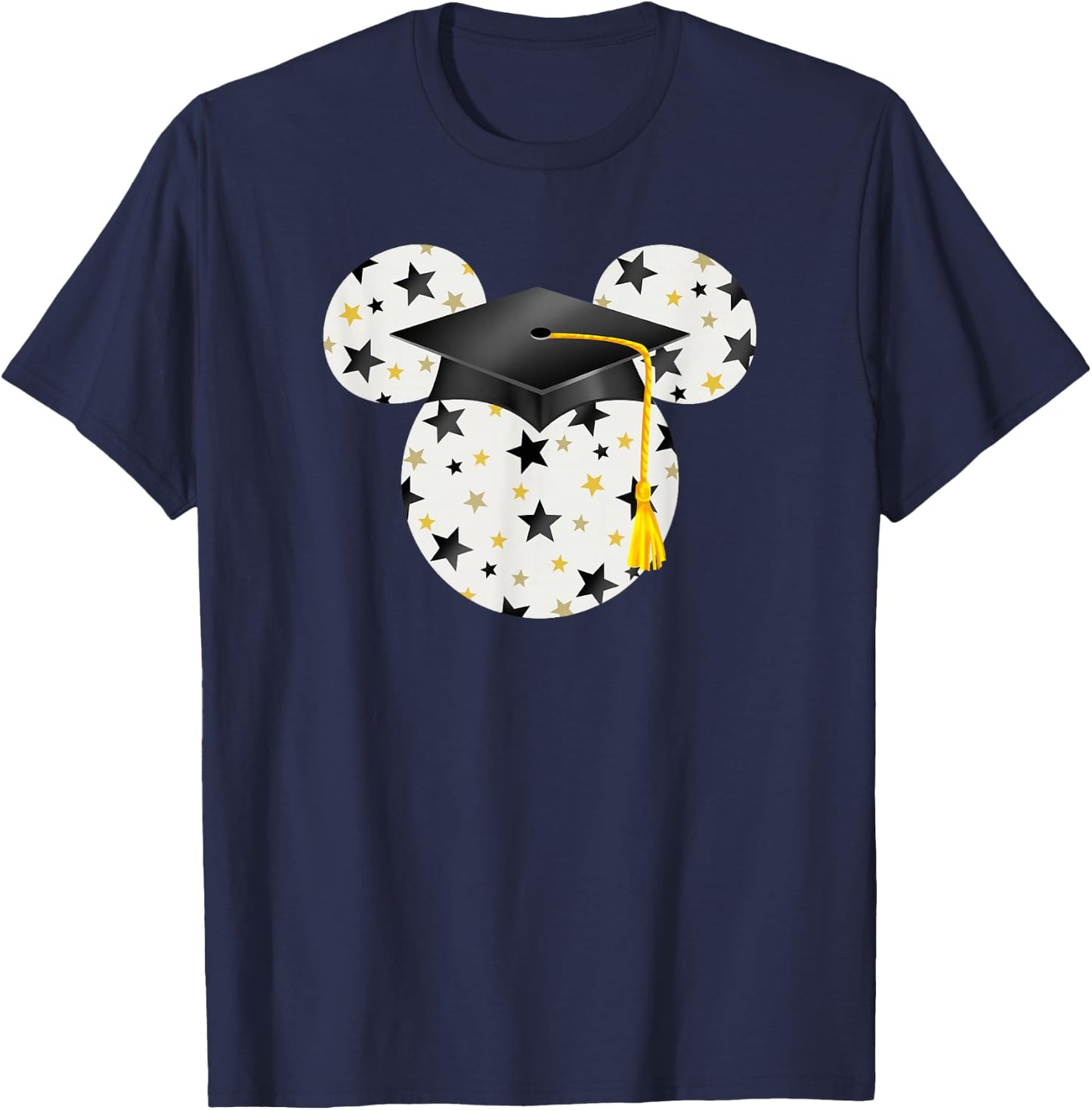 Disney Mickey Head Graduation Hat Star Fill T-Shirt - T-Shirt | Navy