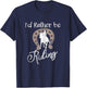 Horse Shirts Girls I'd Rather Be Riding Horseback T-Shirt - T-Shirt | Navy