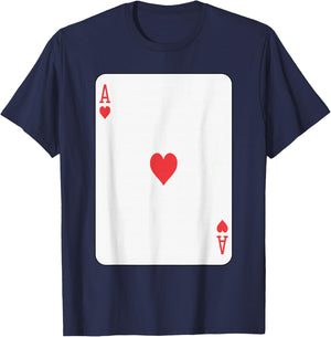 Ace of Hearts Playing Card Poker T-Shirt - T-Shirt | Navy