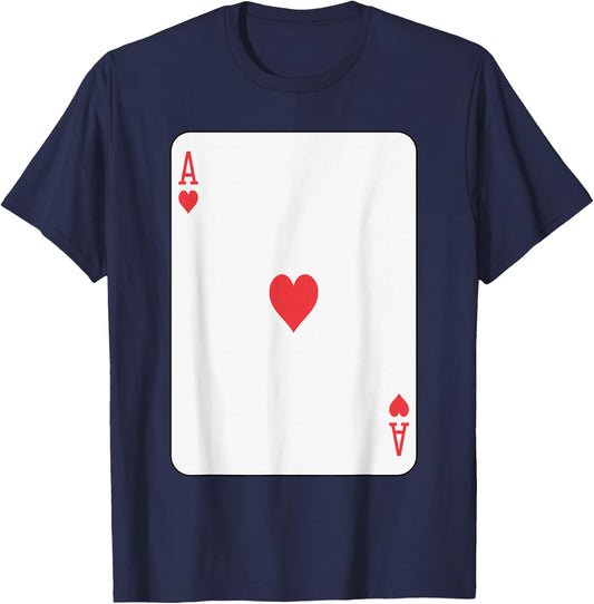 Ace of Hearts Playing Card Poker T-Shirt - T-Shirt | Navy