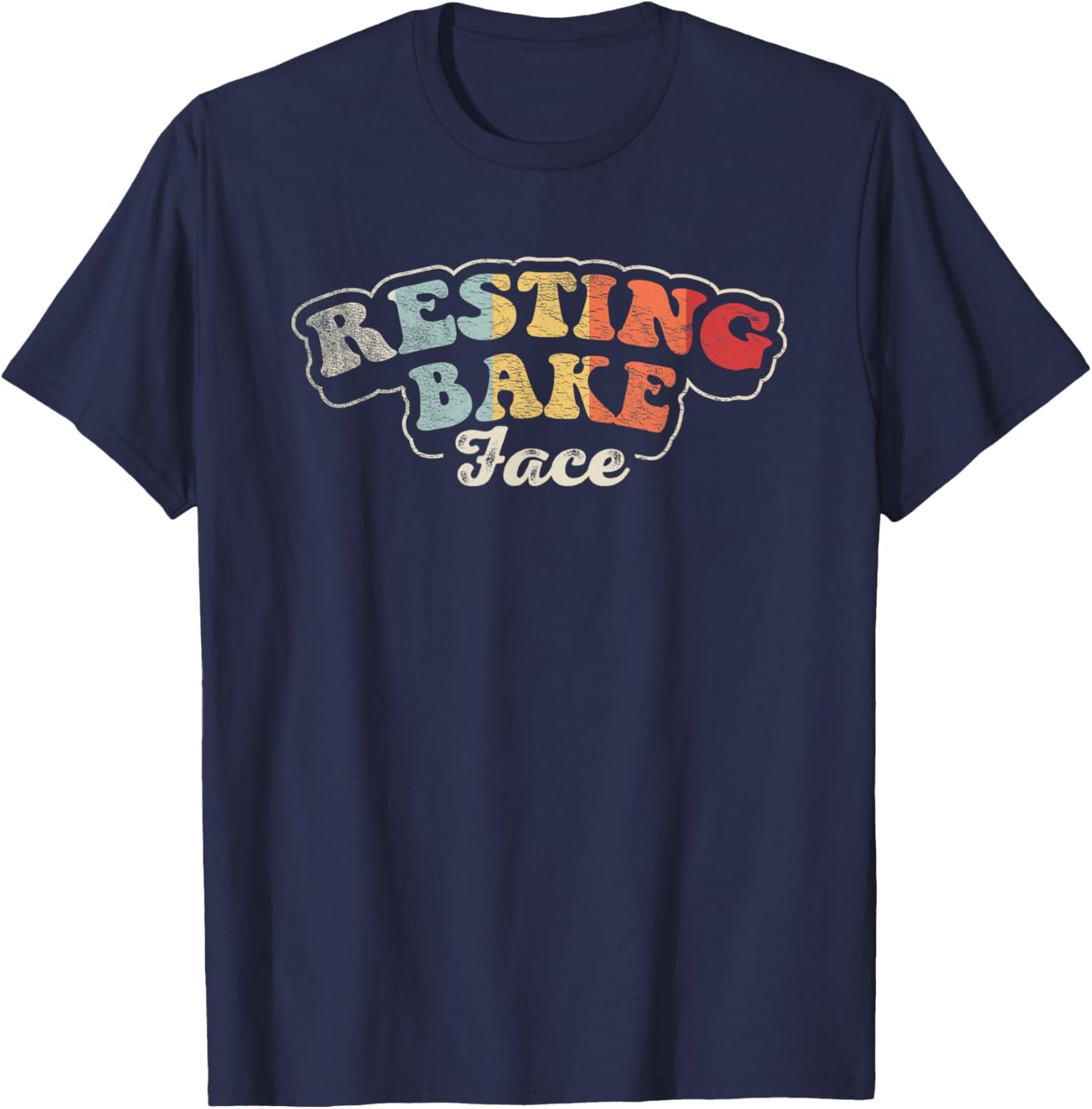 Retro Vintage Resting Bake Face Baking Cookie Funny Baker T-Shirt - T-Shirt | Navy