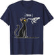 Black Cat Skeleton Hand Boop Halloween T-Shirt - T-Shirt | Navy