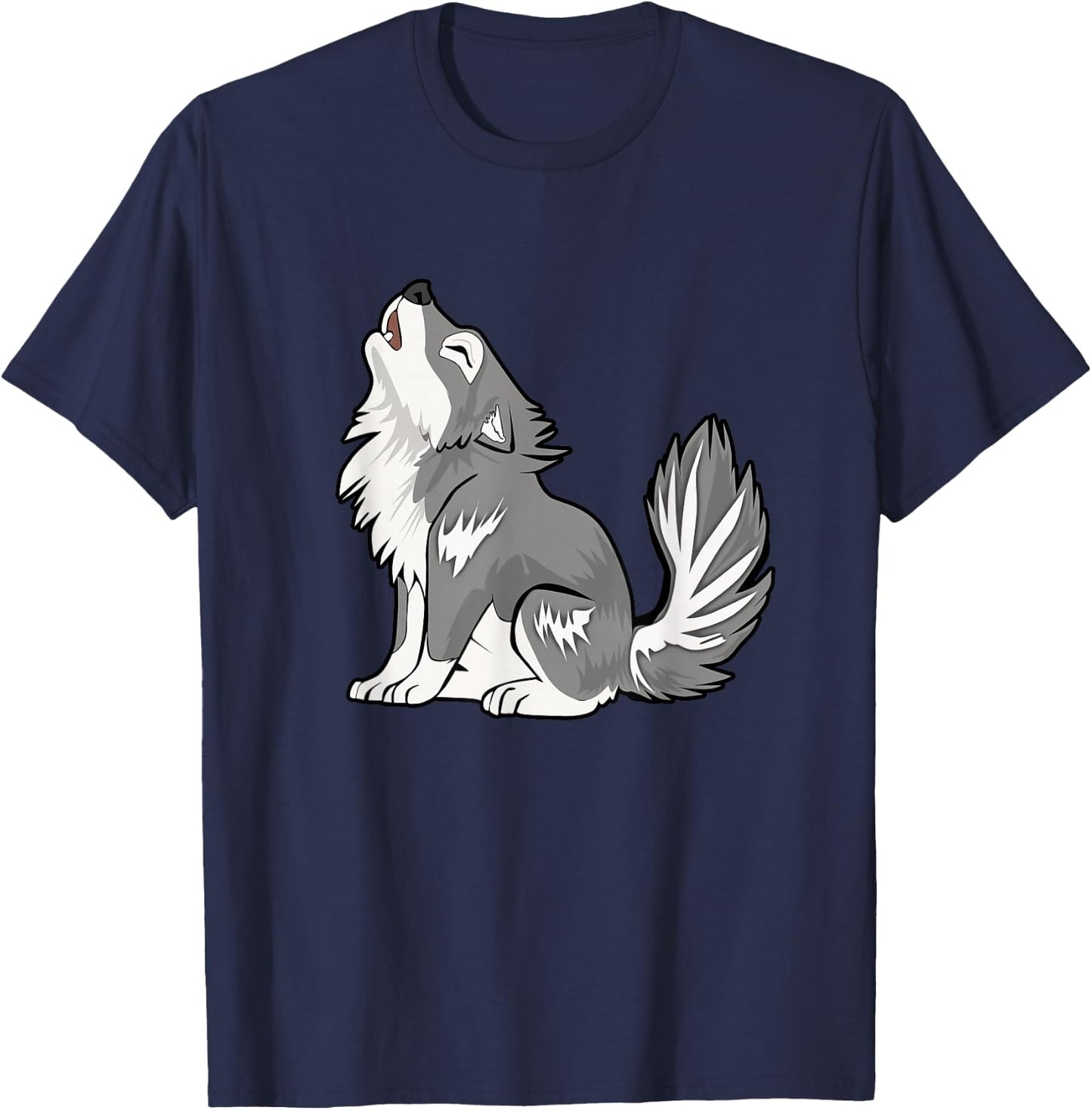 Cute Baby Howling Wolf Cub Sketch Gifts Costume Stuff Kids T-Shirt - T-Shirt | Navy