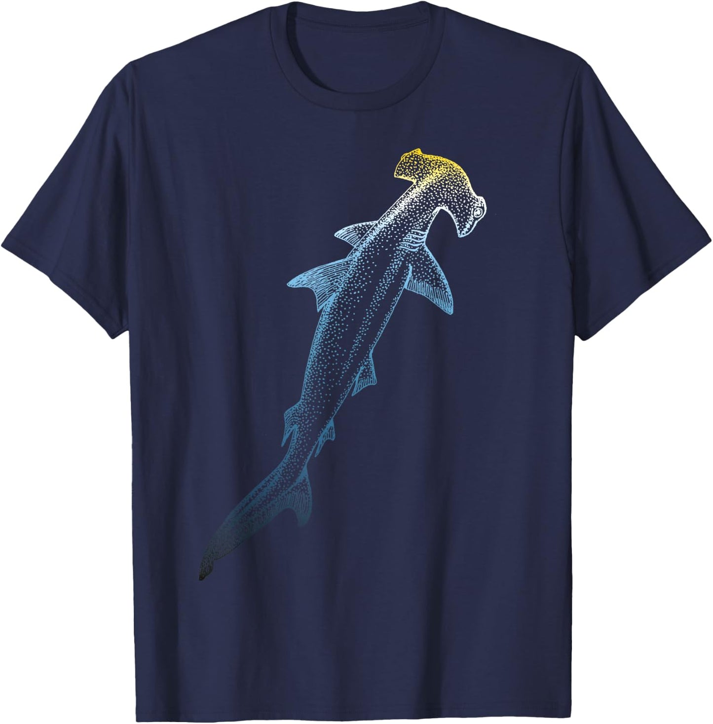 Beautiful Colors Swimming Hammerhead Shark Lovers T-Shirt - T-Shirt | Navy