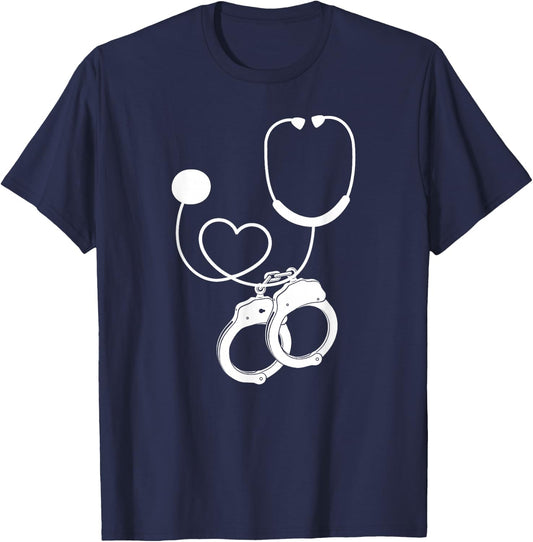 LPN Correctional Nurse Nursing Stethoscope Officer Women Men T-Shirt - T-Shirt | Navy