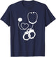 LPN Correctional Nurse Nursing Stethoscope Officer Women Men T-Shirt - T-Shirt | Navy