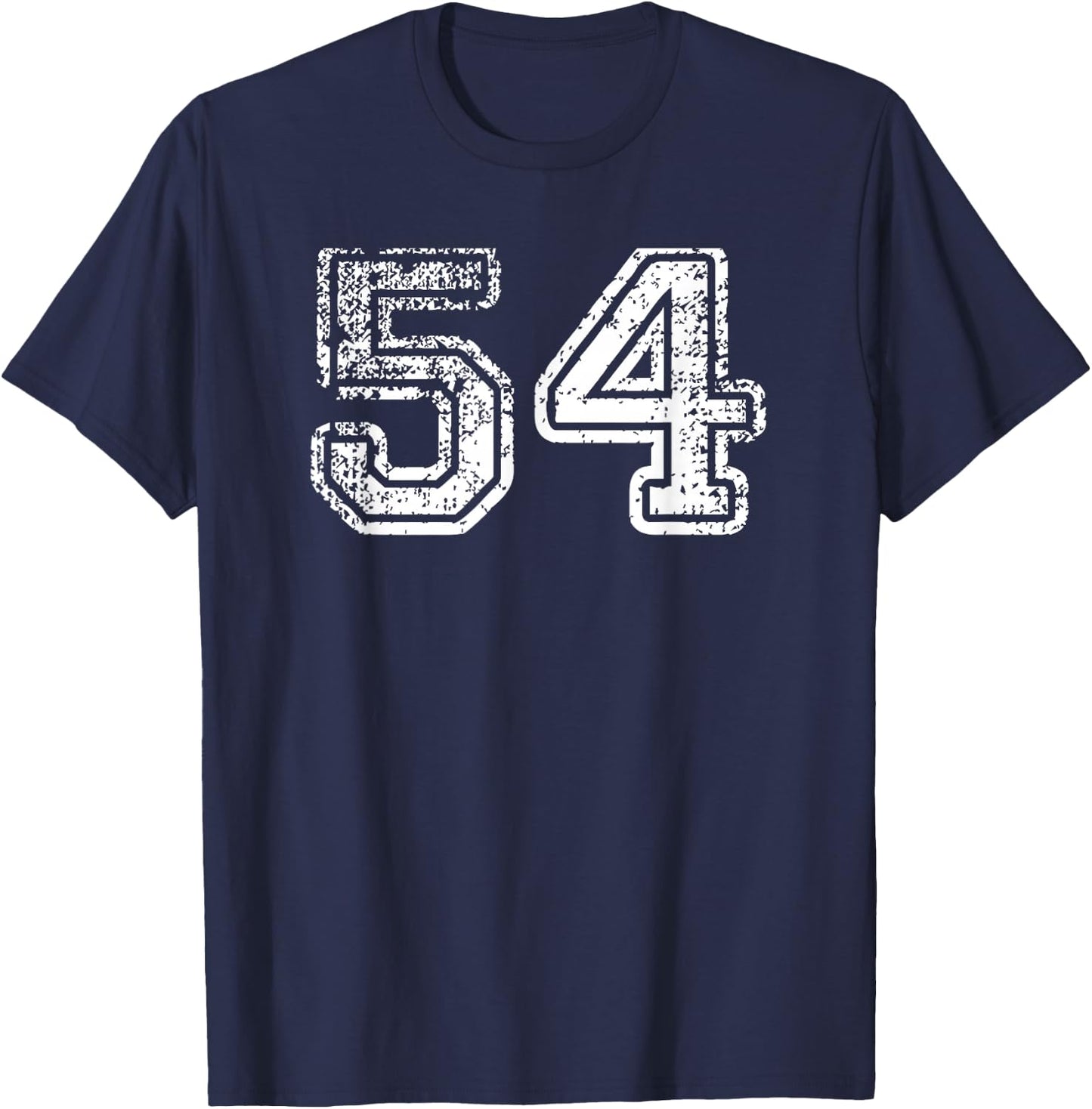 Number 54 Shirt Baseball Football Soccer Birthday T-Shirt - T-Shirt | Navy