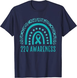 22q Awareness, 22q rainbow, DiGeorge Syndrome Awareness T-Shirt - T-Shirt | Navy