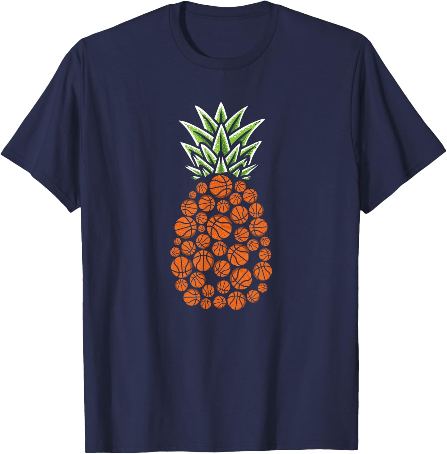 Pineapple Aloha Beaches Hawaii Basketball T-Shirt - T-Shirt | Navy