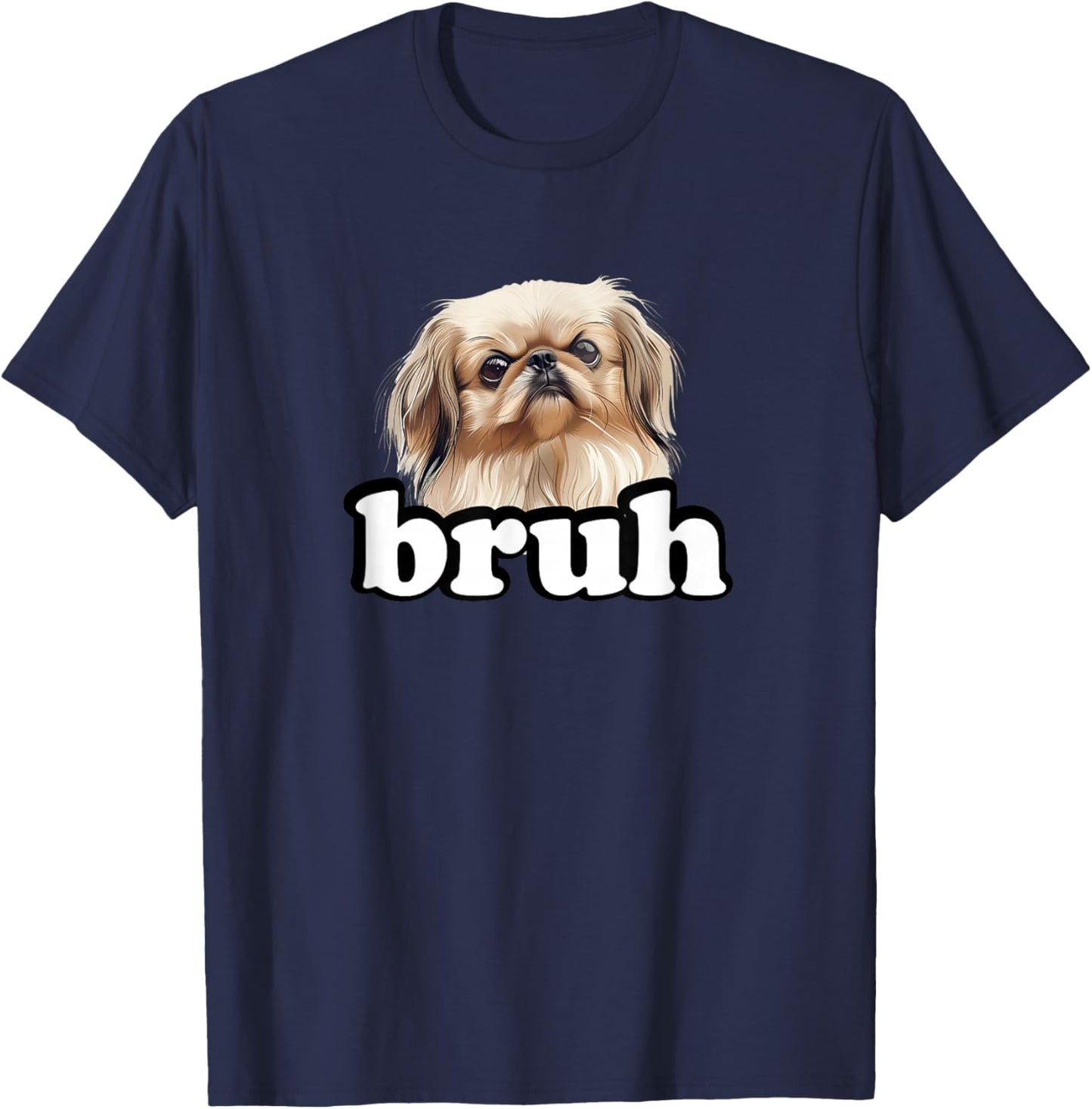 Cute Kids Bro Bruh Pekingese Dog Lover T-Shirt - T-Shirt | Navy