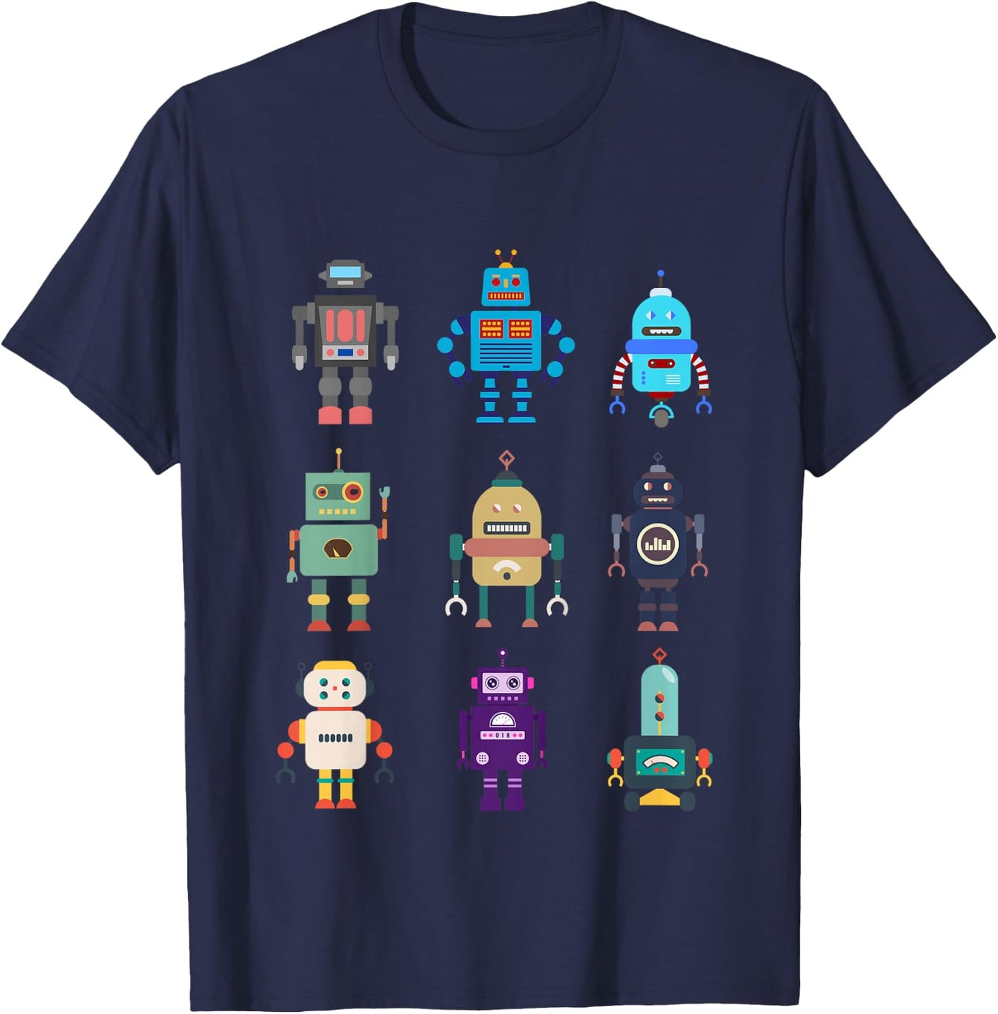 I Love Robot Gift All Ages Robotic Kids Girls Boys Robot T-Shirt - T-Shirt | Navy