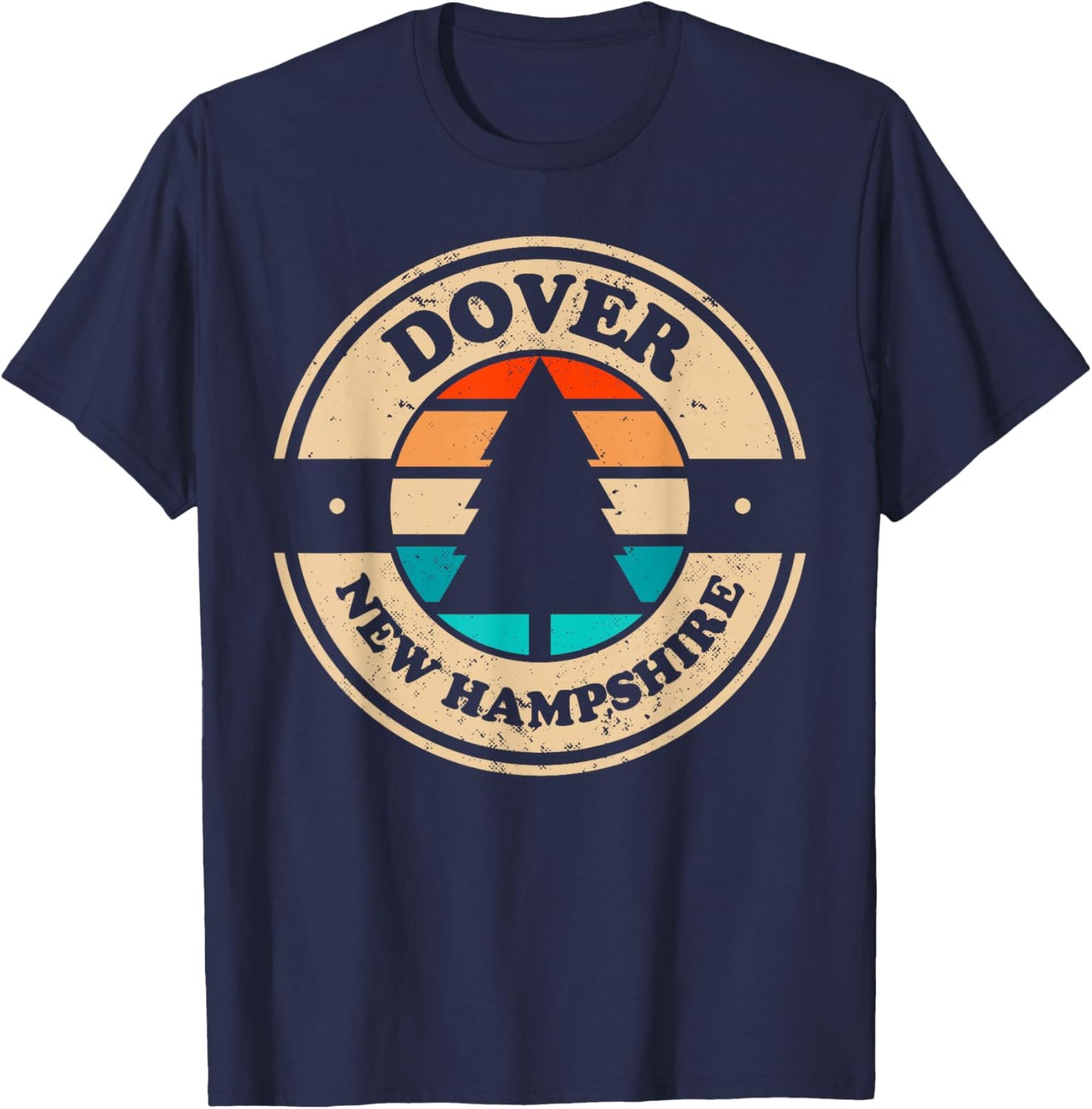 Dover New Hampshire NH Vintage Graphic Retro 70s 80s T-Shirt - T-Shirt | Navy