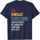 Funny Pa Knows Everything Father's Day for Grandpa T-Shirt - T-Shirt | Navy