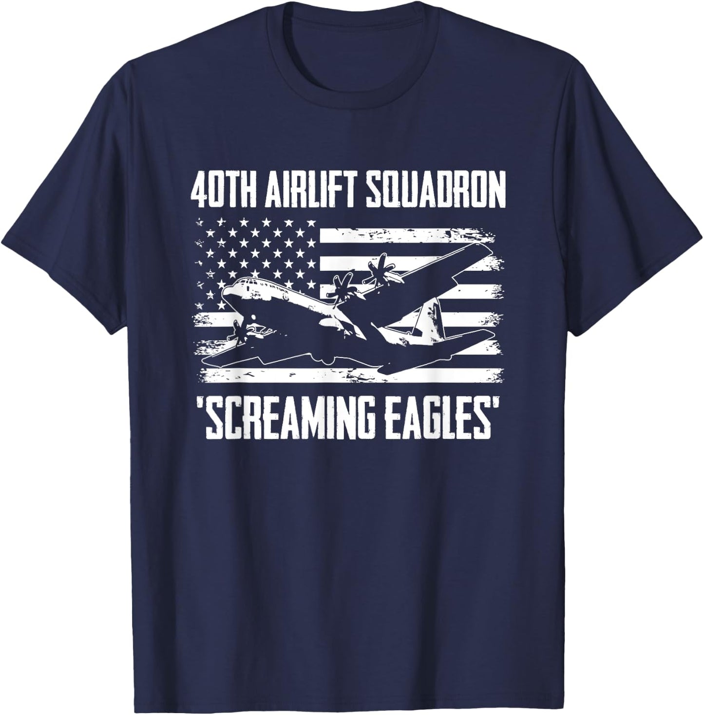 40th Airlift Squadron Screaming Eagles T-Shirt - T-Shirt | Navy