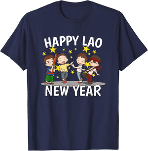 Laos Laotian Boys Happy Lao New Year Pi Mai Lao T-Shirt - T-Shirt | Navy