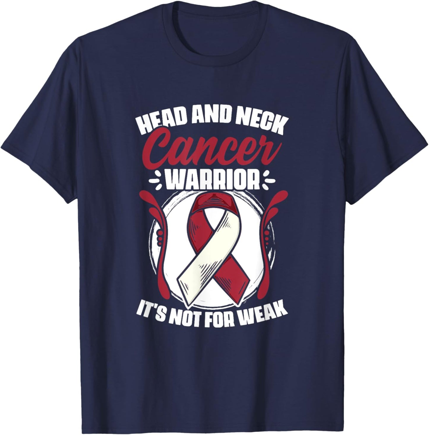 Oral Throat Cancer Awareness Head And Neck Cancer Warrior T-Shirt - T-Shirt | Navy