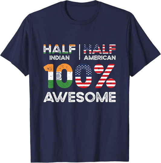 Indian American Patriot USA Grown India US Flag T-Shirt - T-Shirt | Navy