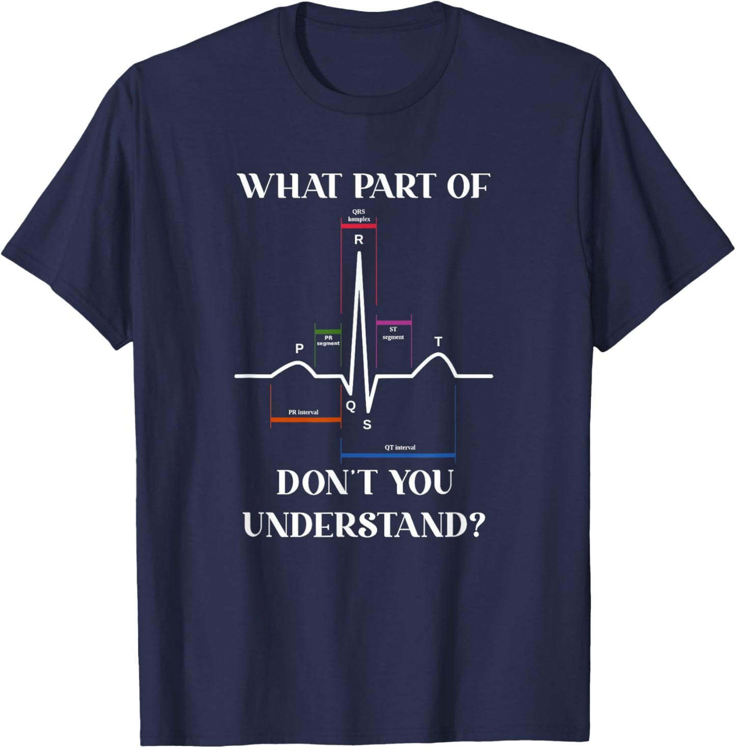 What Part Of Don't You Understand EKG Cardiac Cardiology T-Shirt - T-Shirt | Navy