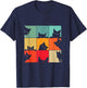 Funny Retro Vintage Curious Black Cat For Cats Lover T-Shirt - T-Shirt | Navy