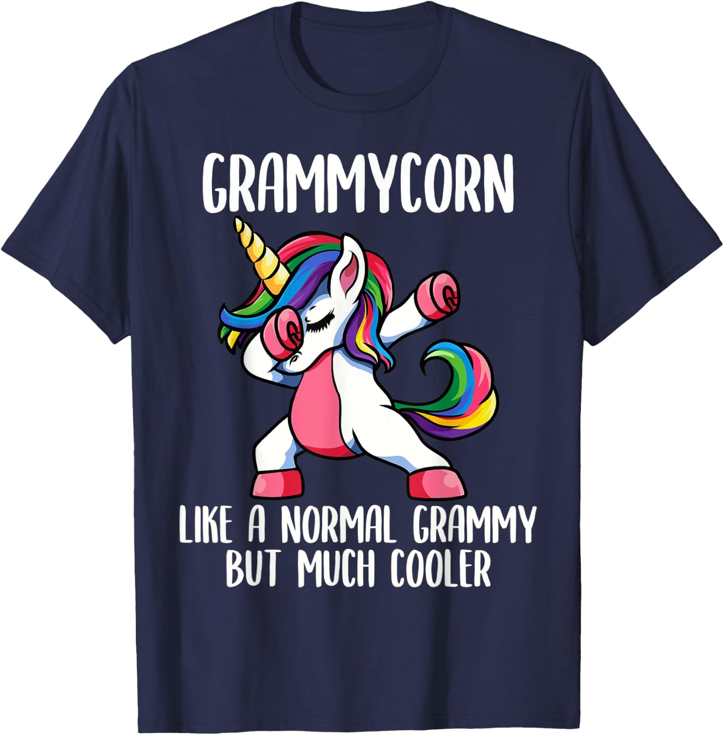 Unicorn Grammy Girl Birthday Party Apparel, GrammyCorn Cute T-Shirt - T-Shirt | Navy
