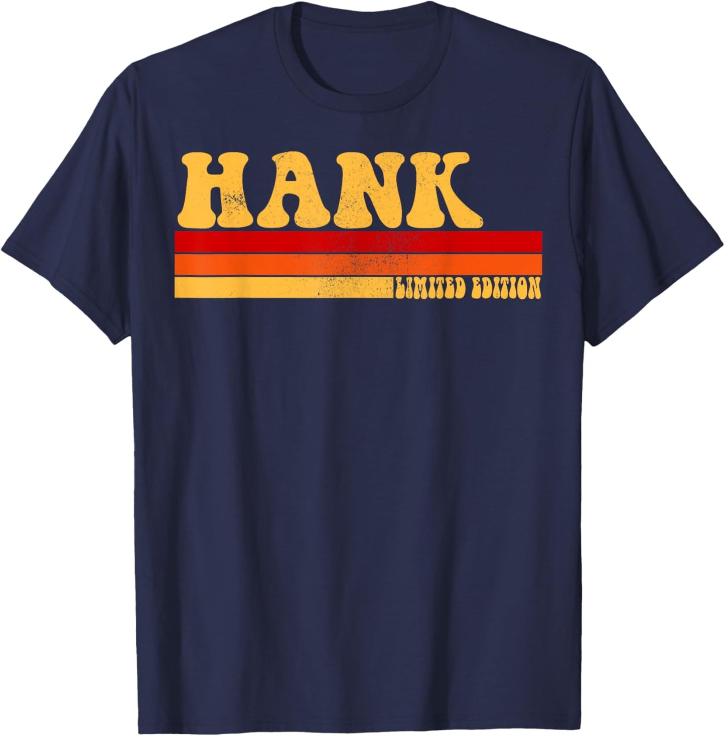 HANK Name Personalized Idea Men Retro Vintage HANK T-Shirt - T-Shirt | Navy