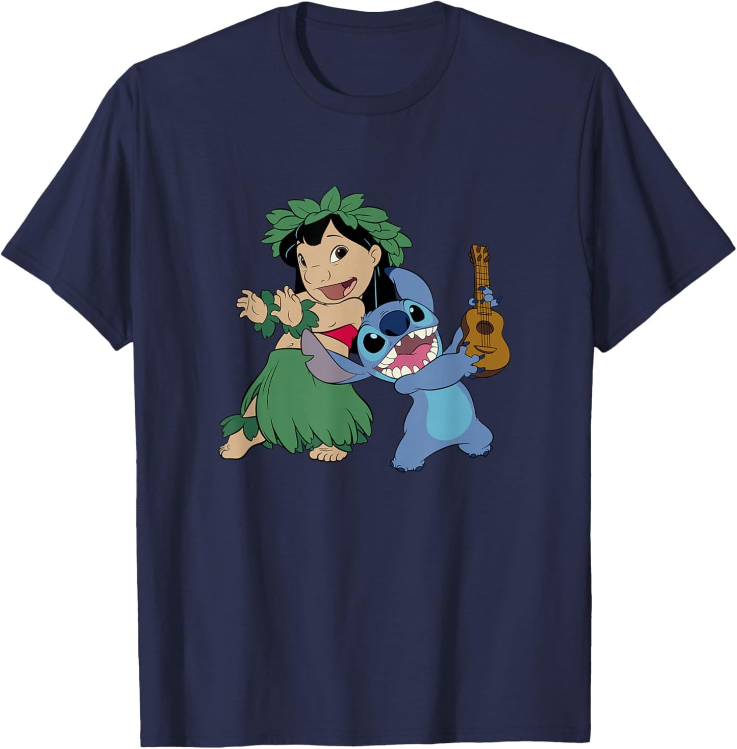 Disney Lilo & Stitch Hawaiian Tropical Hula Lessons Duo T-Shirt - T-Shirt | Navy