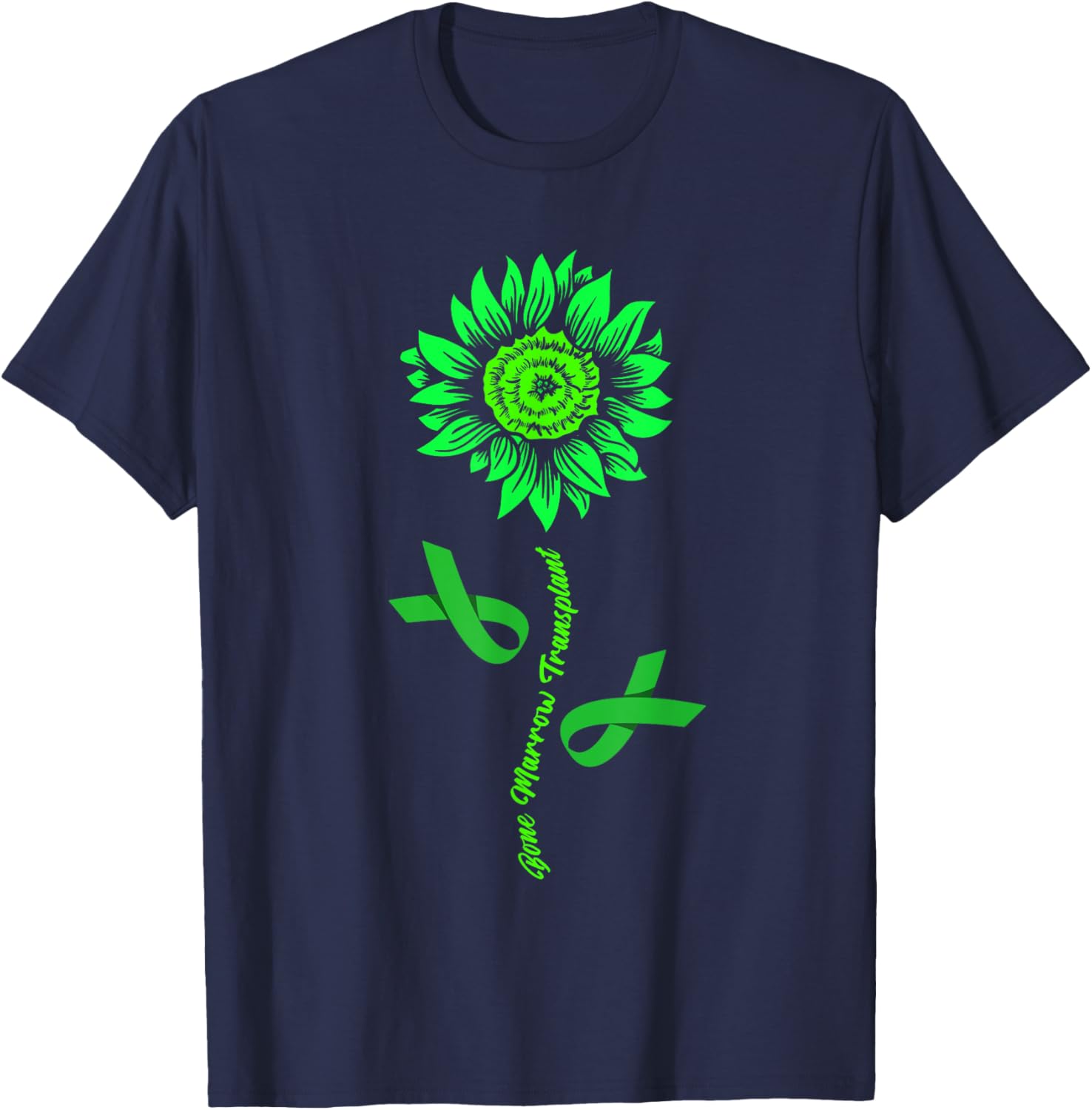 Bone Marrow Transplant Family Survivor Pretty T-Shirt - T-Shirt | Navy