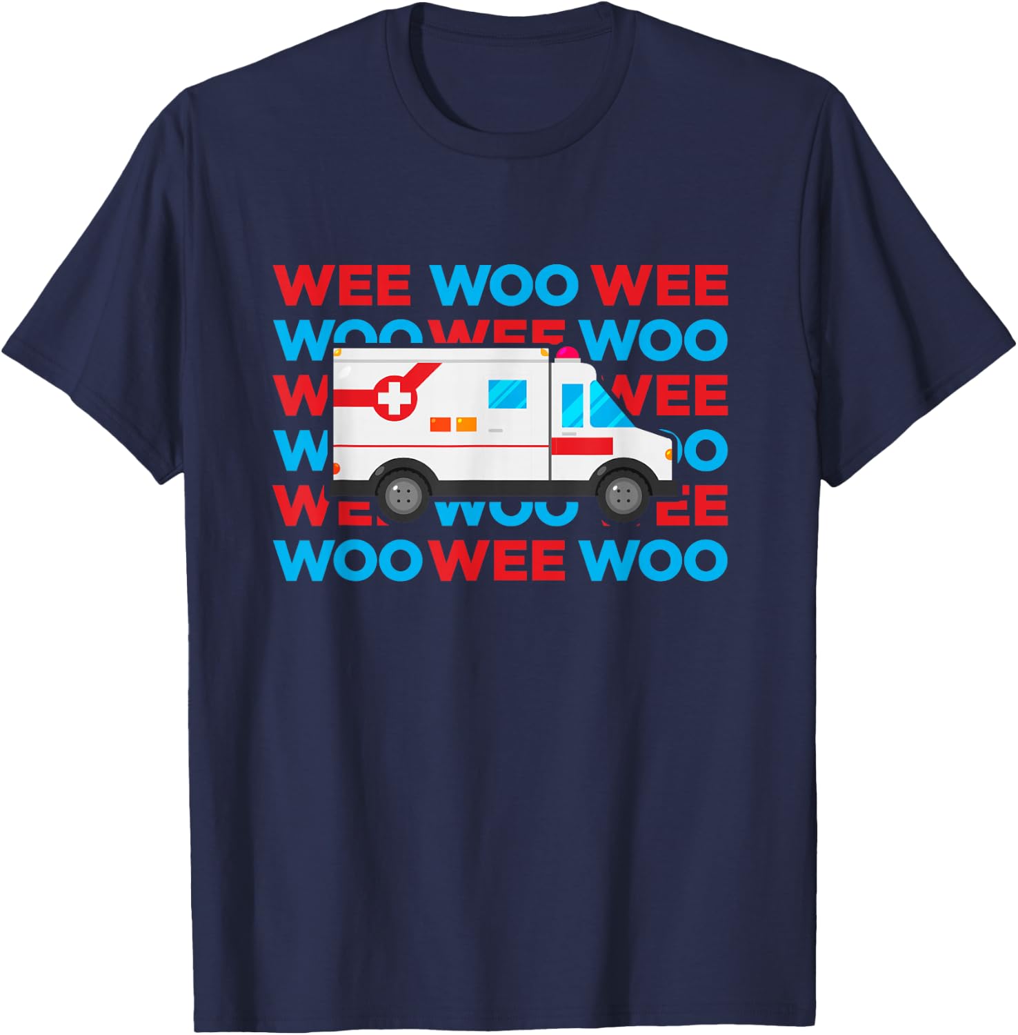 Ambulance EMT Paramedic for Kids Wee Woo Emergency T-Shirt - T-Shirt | Navy