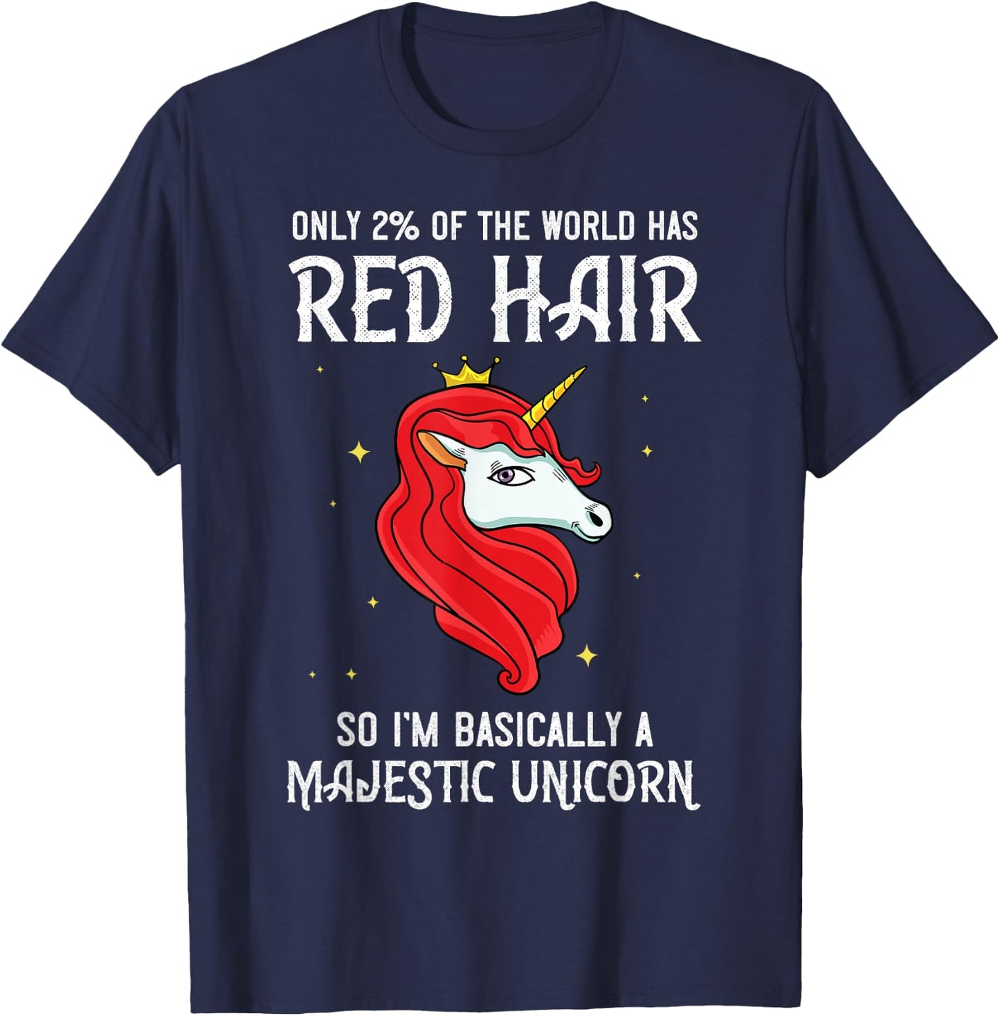 Red Hair Unicorn Redhead Funny Red Headed T-Shirt - T-Shirt | Navy