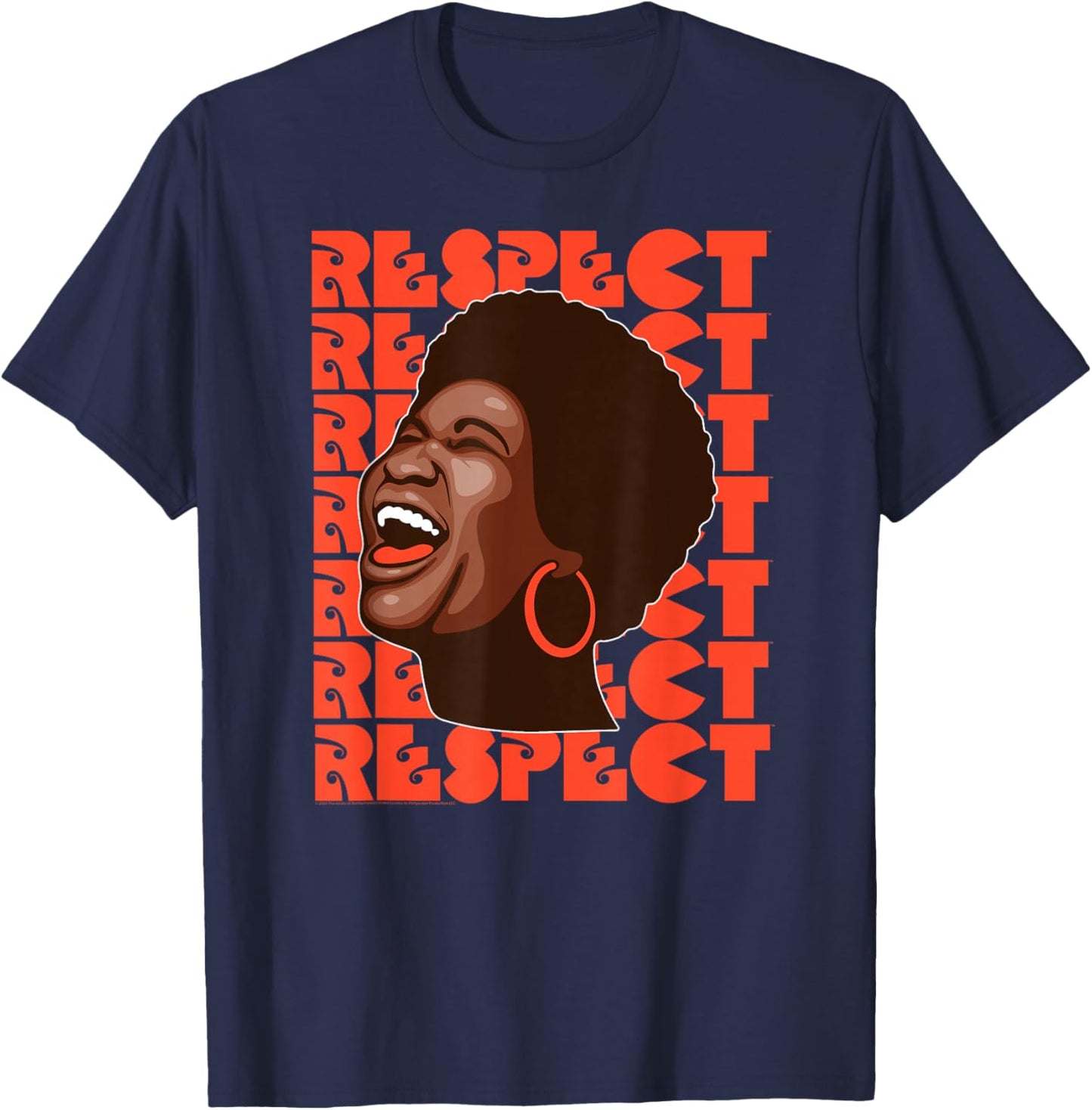 Official Aretha Franklin Respect Soul Music T-Shirt - T-Shirt | Navy