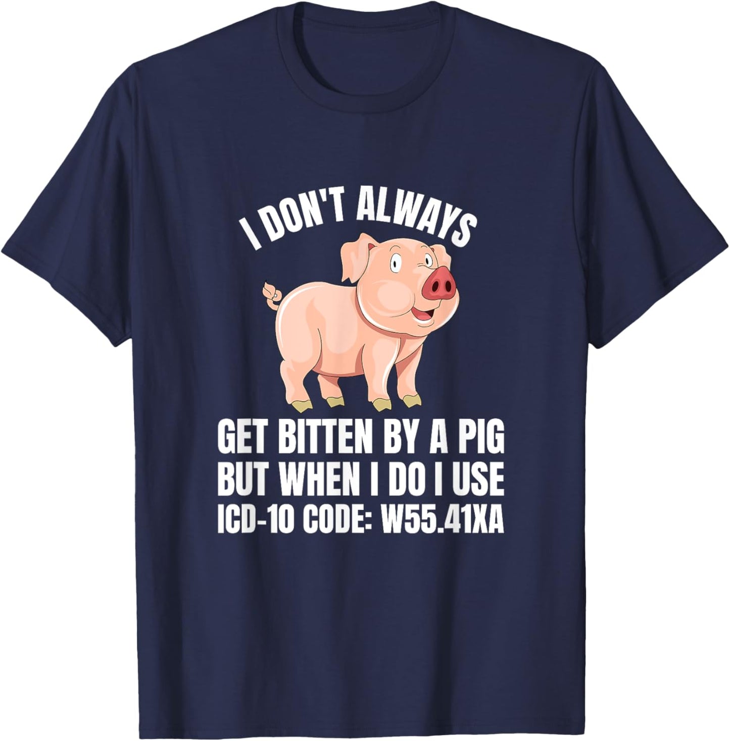 ICD-10 Code W55.41XA Humor Medical Coding Medics Coder T-Shirt - T-Shirt | Navy