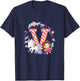 Letter V Sign Alphabet Last Name Consonants Unicorn Gift T-Shirt - T-Shirt | Navy