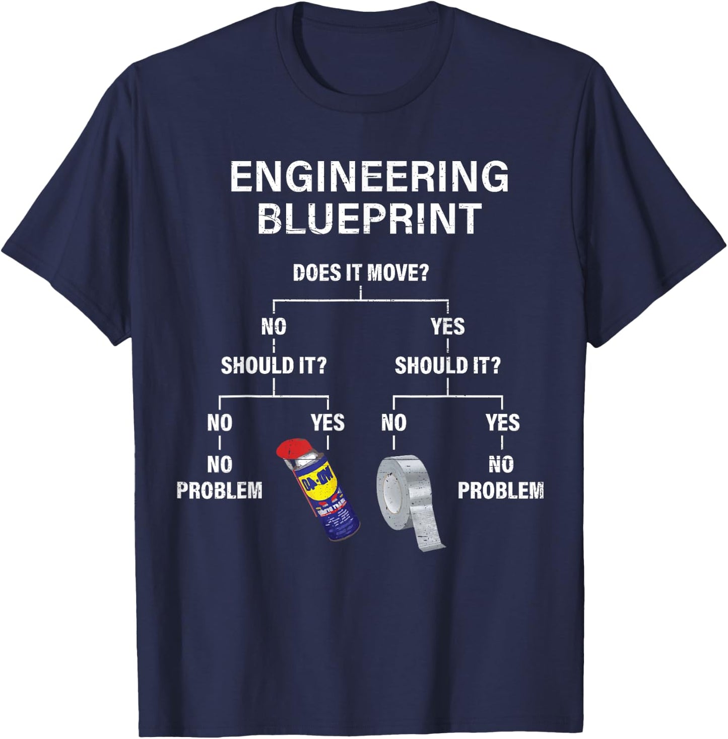 My Engineering Blueprint - Funny Engineer T-Shirt - T-Shirt | Navy