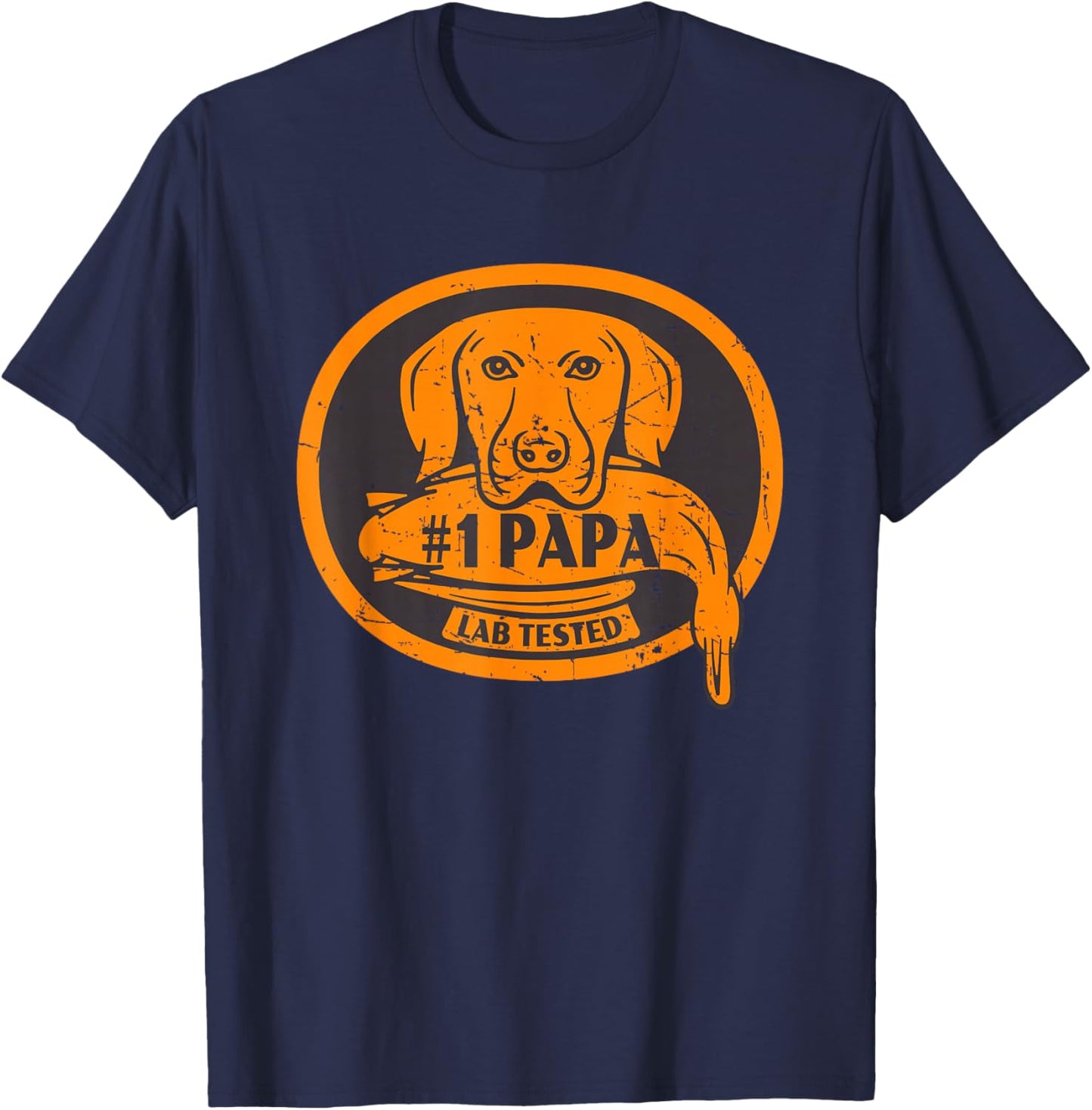 #1 Papa Lab Tested - Duck Hunting Labrador Retriever Dog T-Shirt - T-Shirt | Navy
