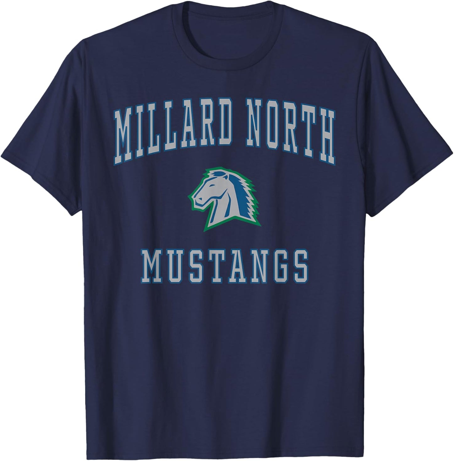 Millard North High School Mustangs T-Shirt - T-Shirt | Navy