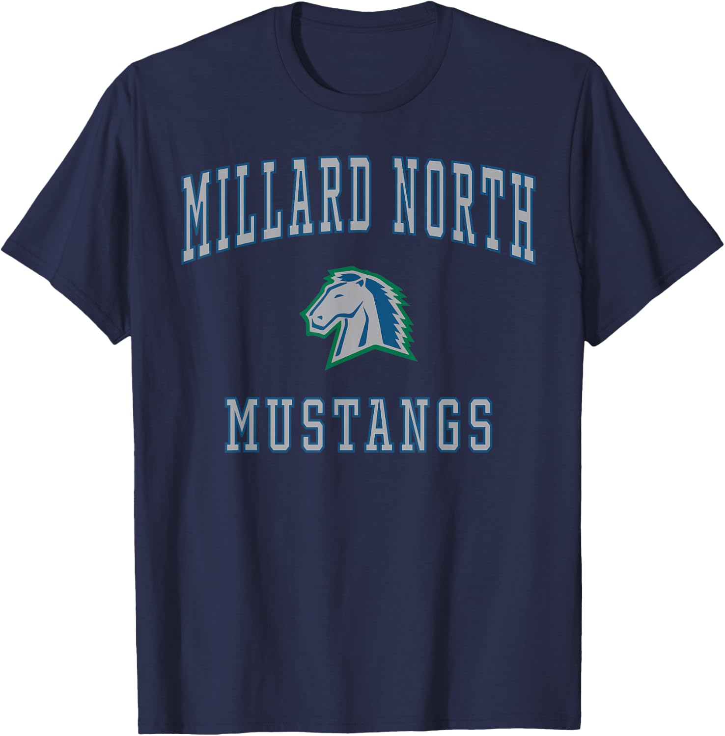 Millard North High School Mustangs T-Shirt - T-Shirt | Navy