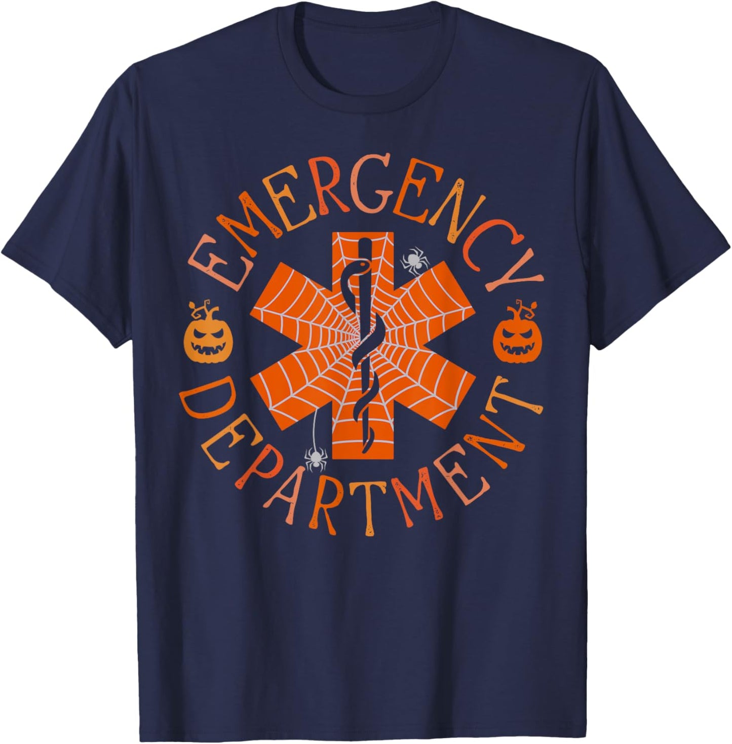 Emergency Department ER Nurse Halloween Emergency Room Tech T-Shirt - T-Shirt | Navy