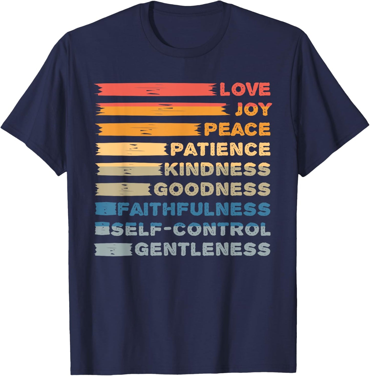 Fruit of The Spirit - Christian Bible Verse - Love Joy Peace T-Shirt - T-Shirt | Navy