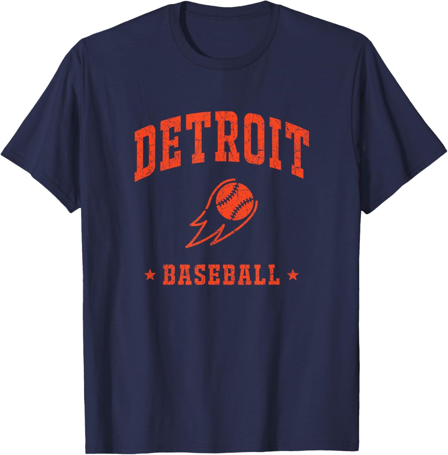 Detroit Baseball Vintage Gameday Retro Baseball Lover T-Shirt - T-Shirt | Navy