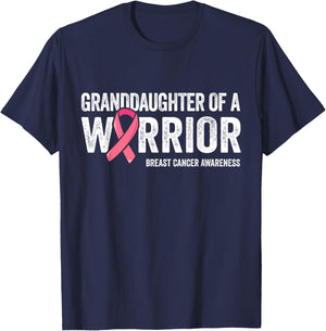 Granddaughter Of A Warrior Shirts, Breast Cancer Matching T-Shirt - T-Shirt | Navy