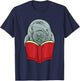 Manatee Reading Books Sea Animal Manatee T-Shirt - T-Shirt | Navy
