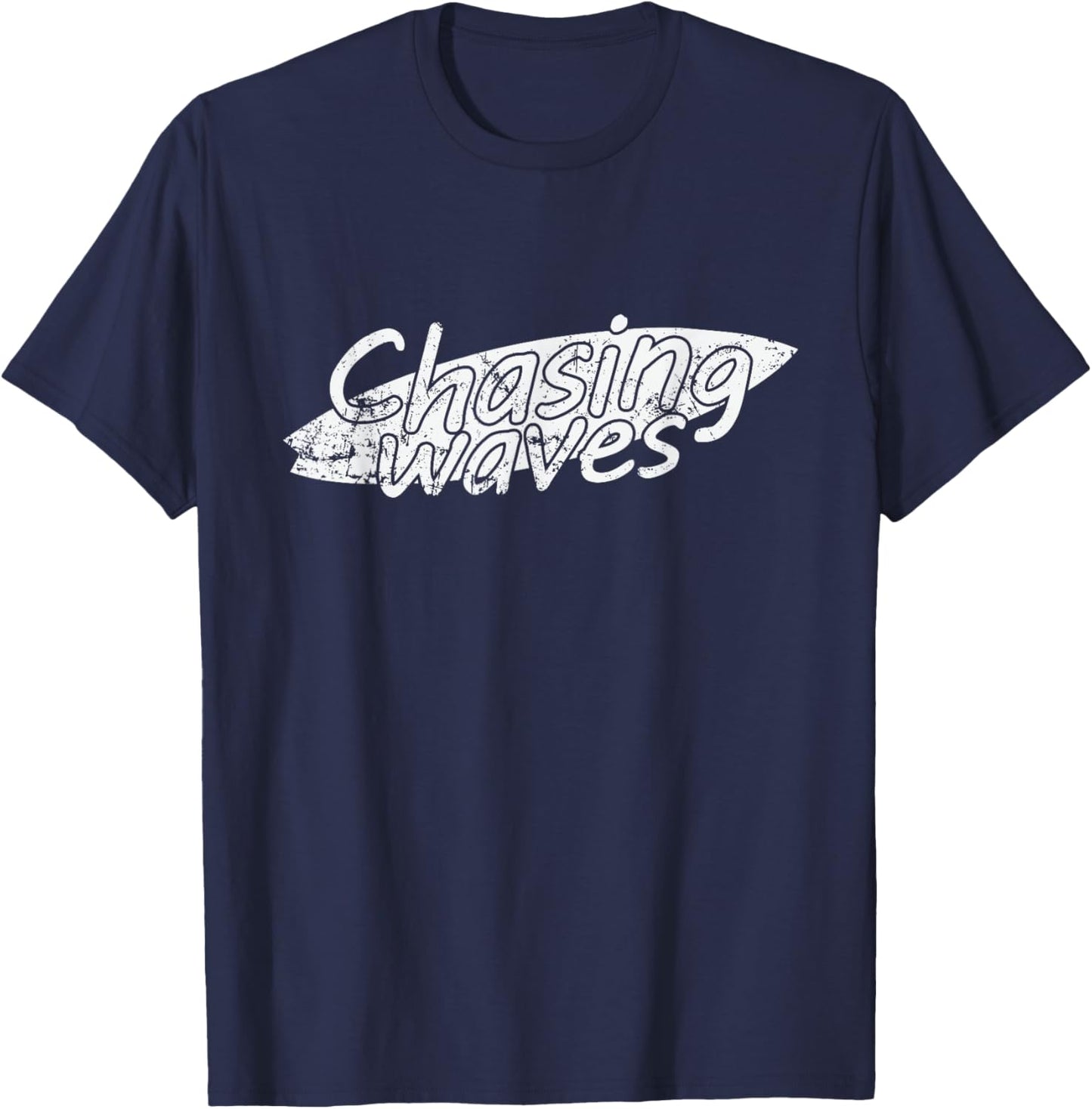 Chasing Waves Surfing Water Sports T-Shirt - T-Shirt | Navy