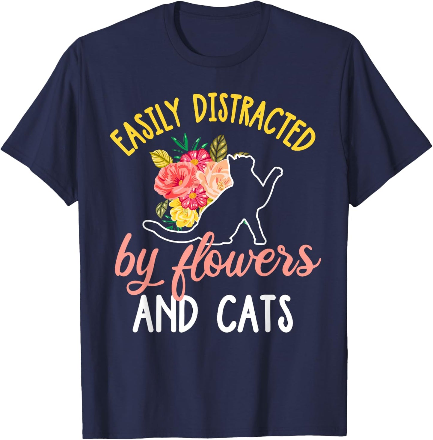 Florist Cat Shirt Funny Floral Designer Cat Lover Gift T-Shirt - T-Shirt | Navy
