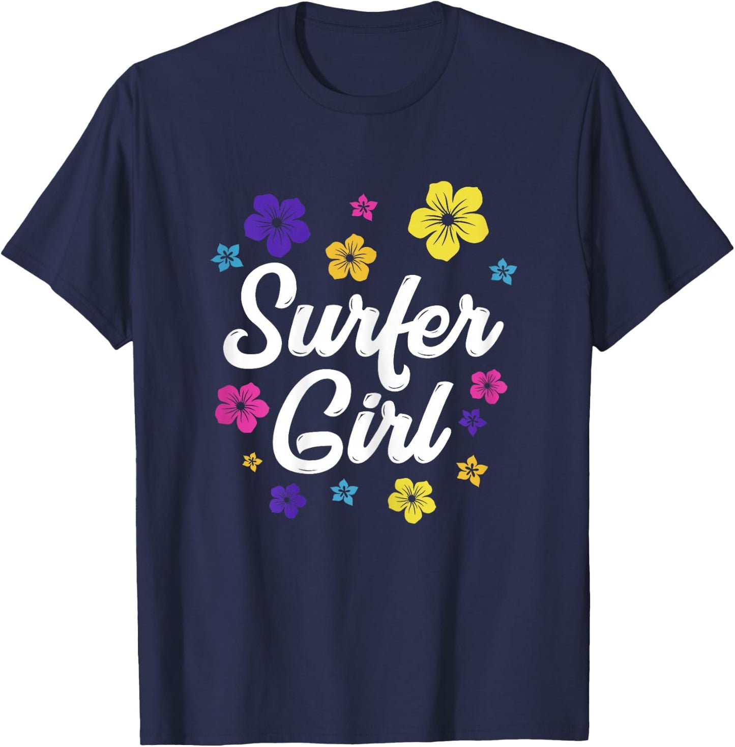 Surfer Girl Surf Retro Vintage Surf Gift Women Surfing T-Shirt - T-Shirt | Navy