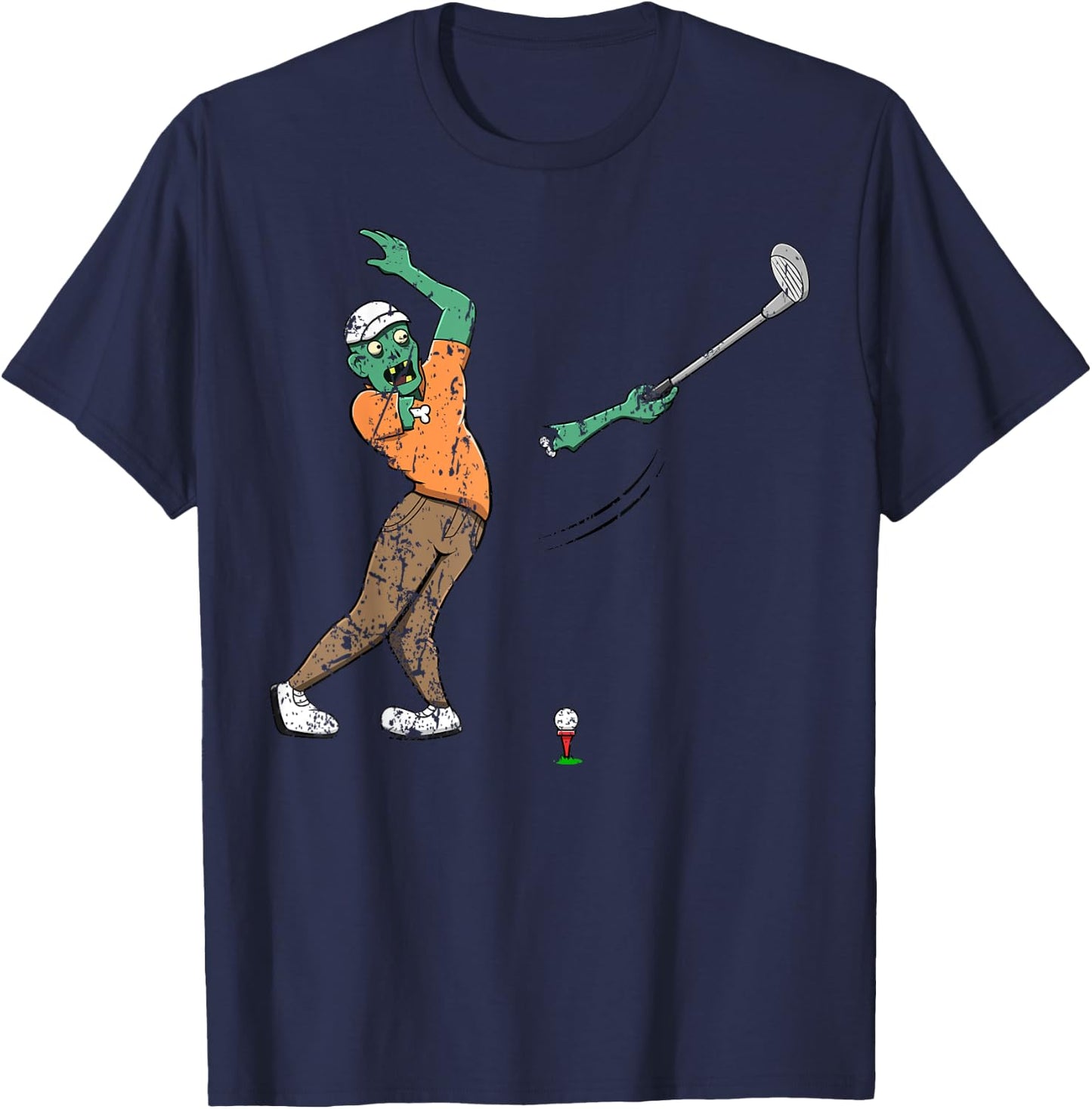 Zombie Golf Player Golfing Halloween Horror Scary Creepy T-Shirt - T-Shirt | Navy